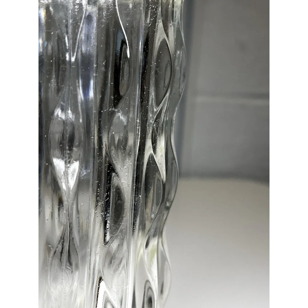 Vintage‎ Fidenza Vetraria Italy Glass Vase MCM Wavy Pressed Scallop 9